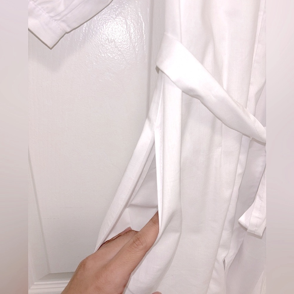 NWT Madewell Tie Waist Button Front Midi Dress in Poplin - Picture 7 of 10